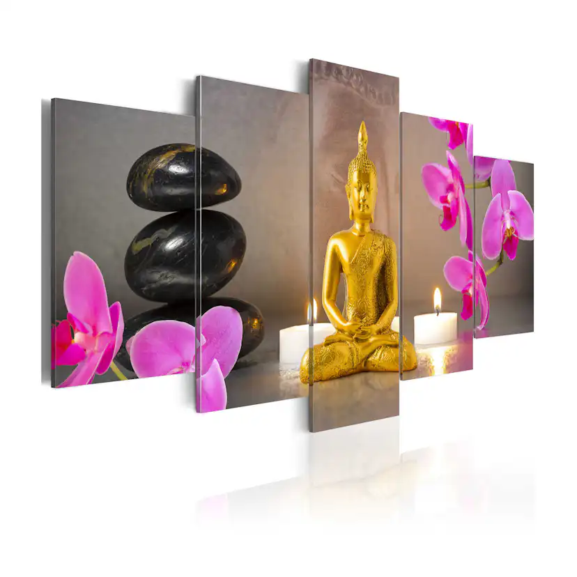 Tavla Arkiio Golden Buddha And Orchids