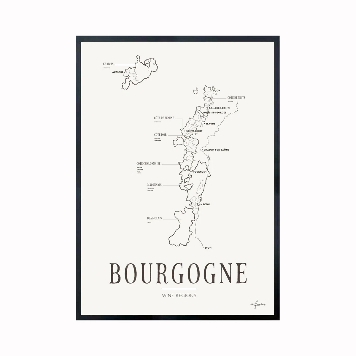 Poster Corkframes Vinkarta Bourgogne