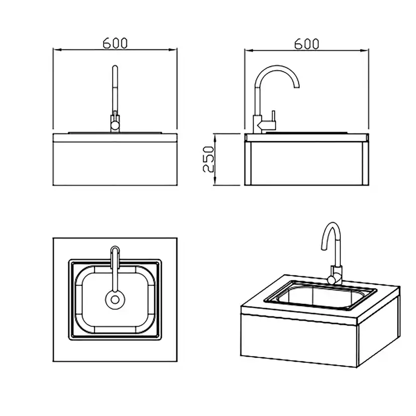 Integrerbar Vaskmodul MyOutdoorKitchen Nordic Line