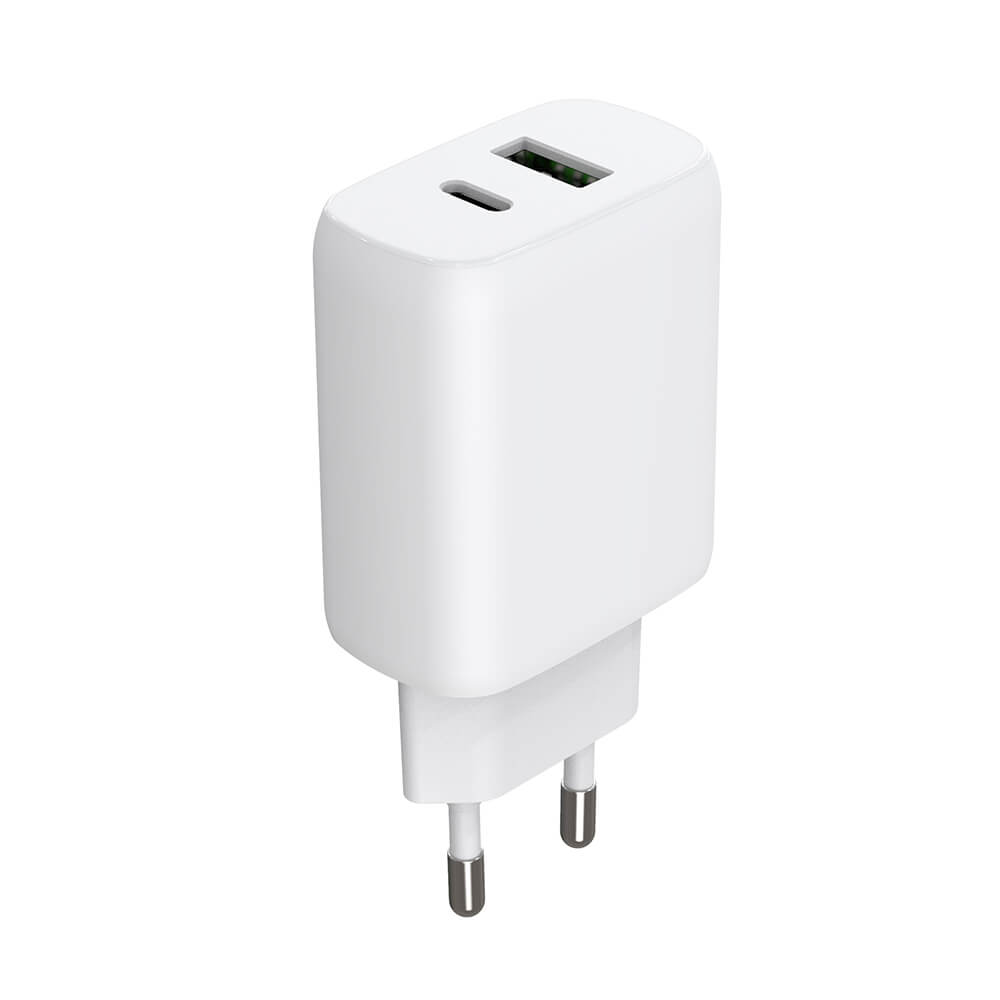 Laddare GEAR 220V 1xUSB-C + 1xUSB-A PD/PPS 30W  + 18W QC