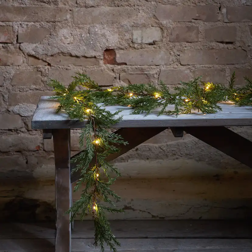 Girlang Star Trading Thuja 180 cm 20 LED Ljus Grangirlang, Batteridriven