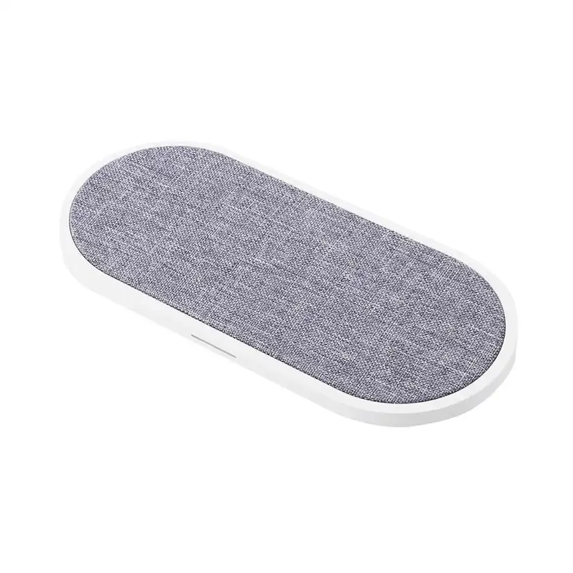 Trådlös Gear Dual Qi Laddare Usb-C Anslutning 2X10W Vit Med Grå Textil