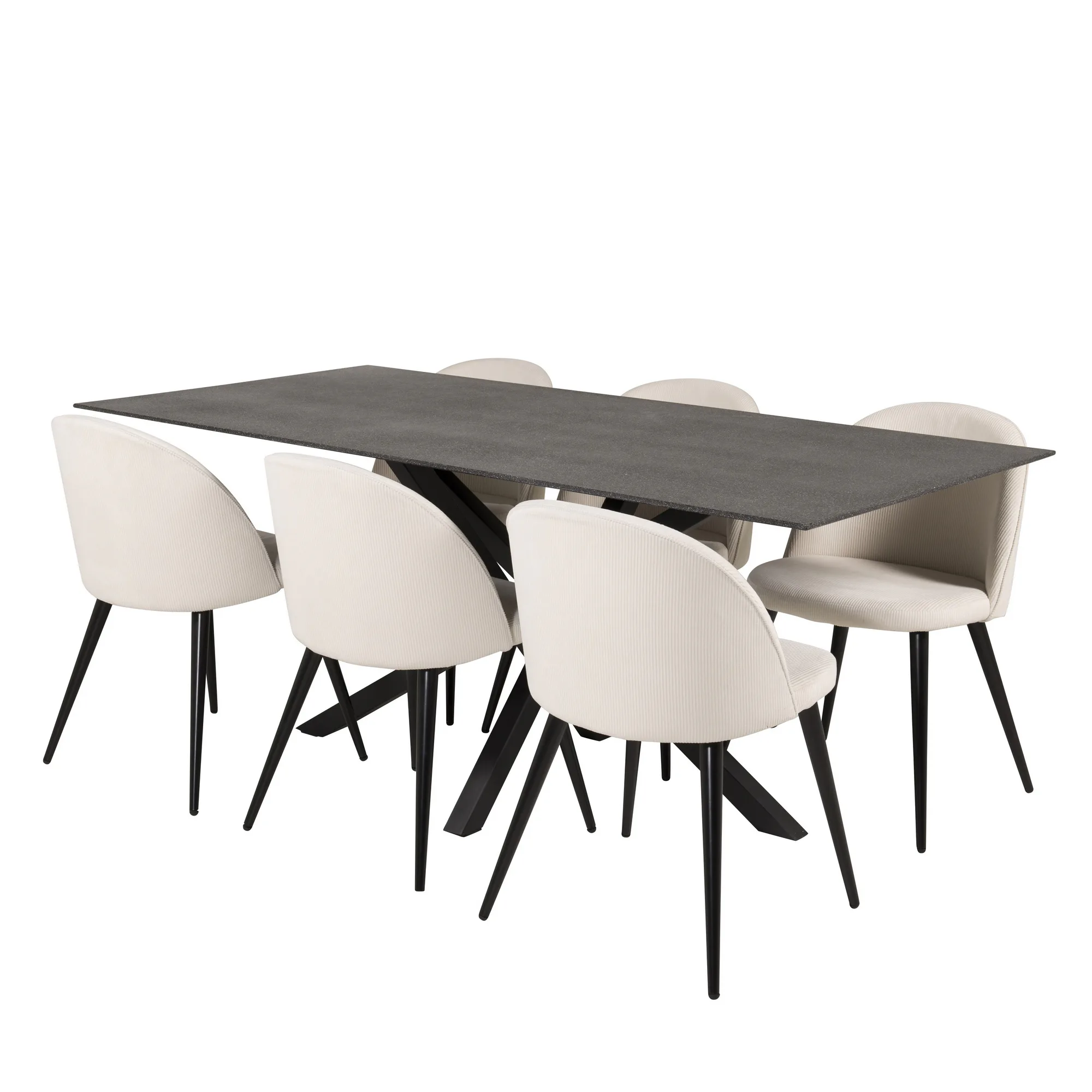Beige Ribbad/Svart