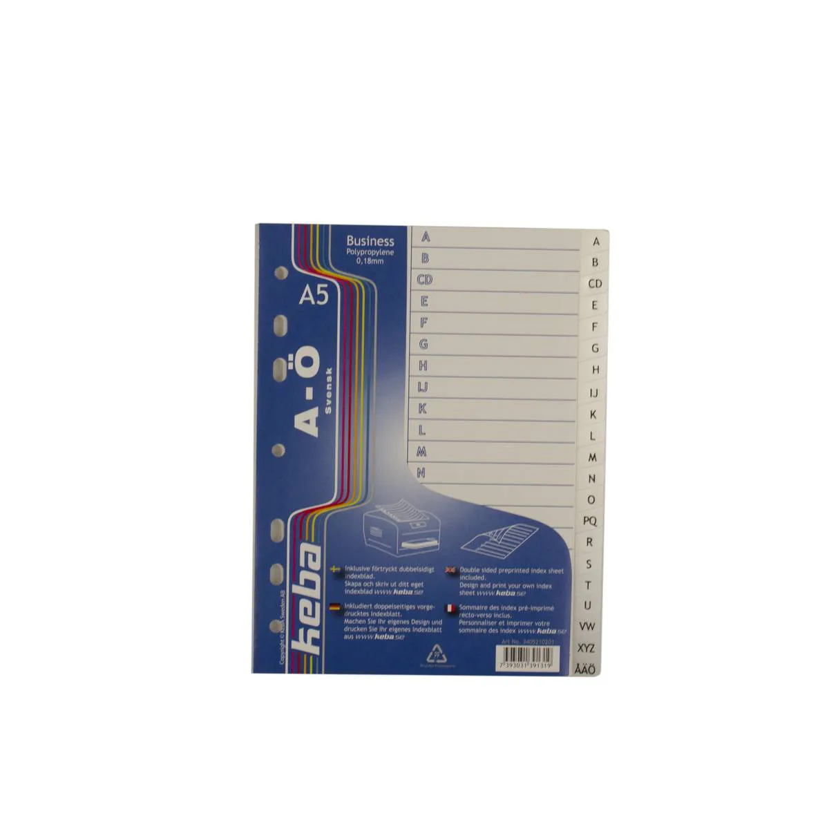 Register KEBA Business A5 0,18 mm PP A-Ö
