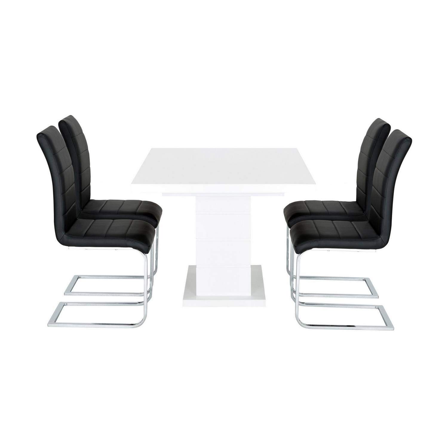 Matgrupp Concept 55 Ratliff Rektangulärt Matbord 180-220 cm Förlängningsbart med 4 Cibus Matstol