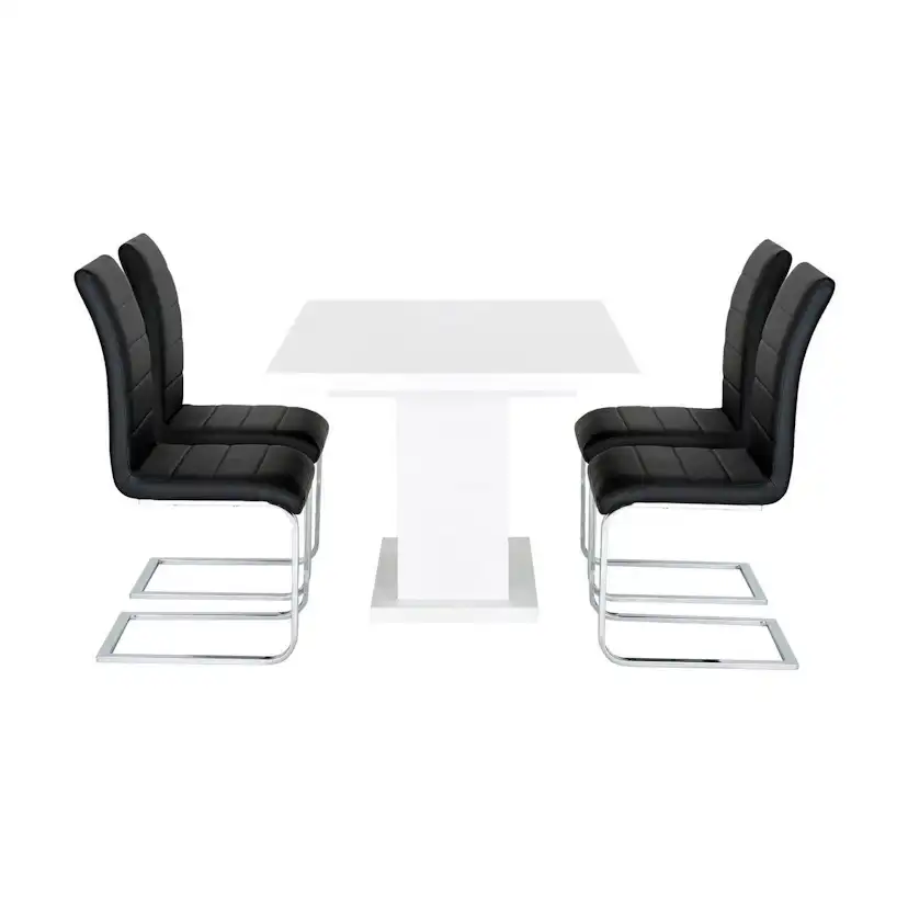 Matgrupp Concept 55 Ratliff Rektangulärt Matbord 180-220 cm Förlängningsbart med 4 Cibus Matstol