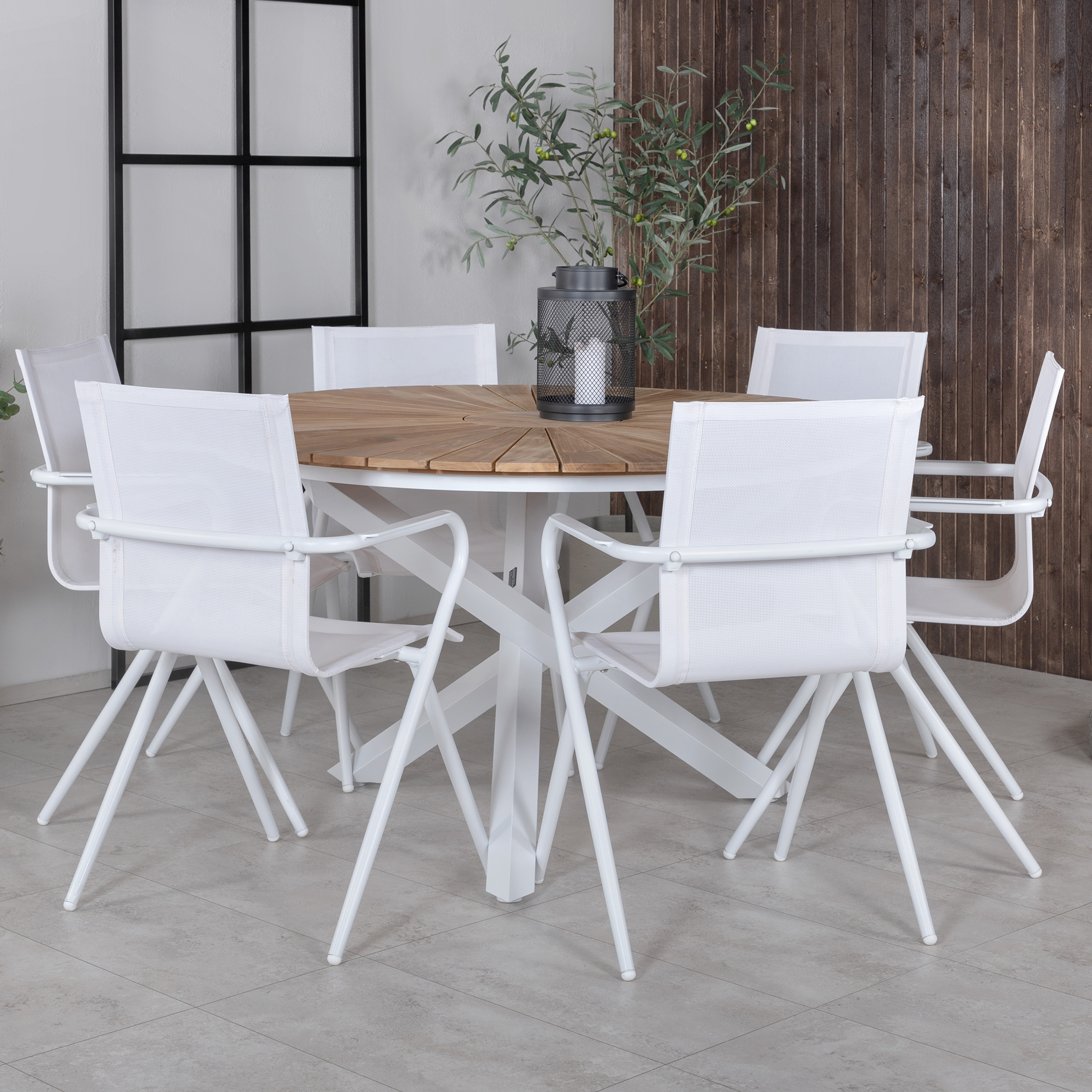 Matgrupp Venture Home Mendi Rund med 6 Act Stolar