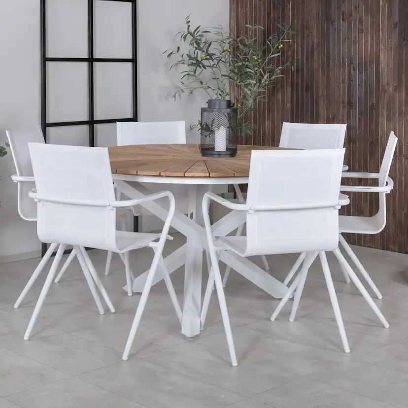 Matgrupp Venture Home Mendi Rund med 6 Act Stolar
