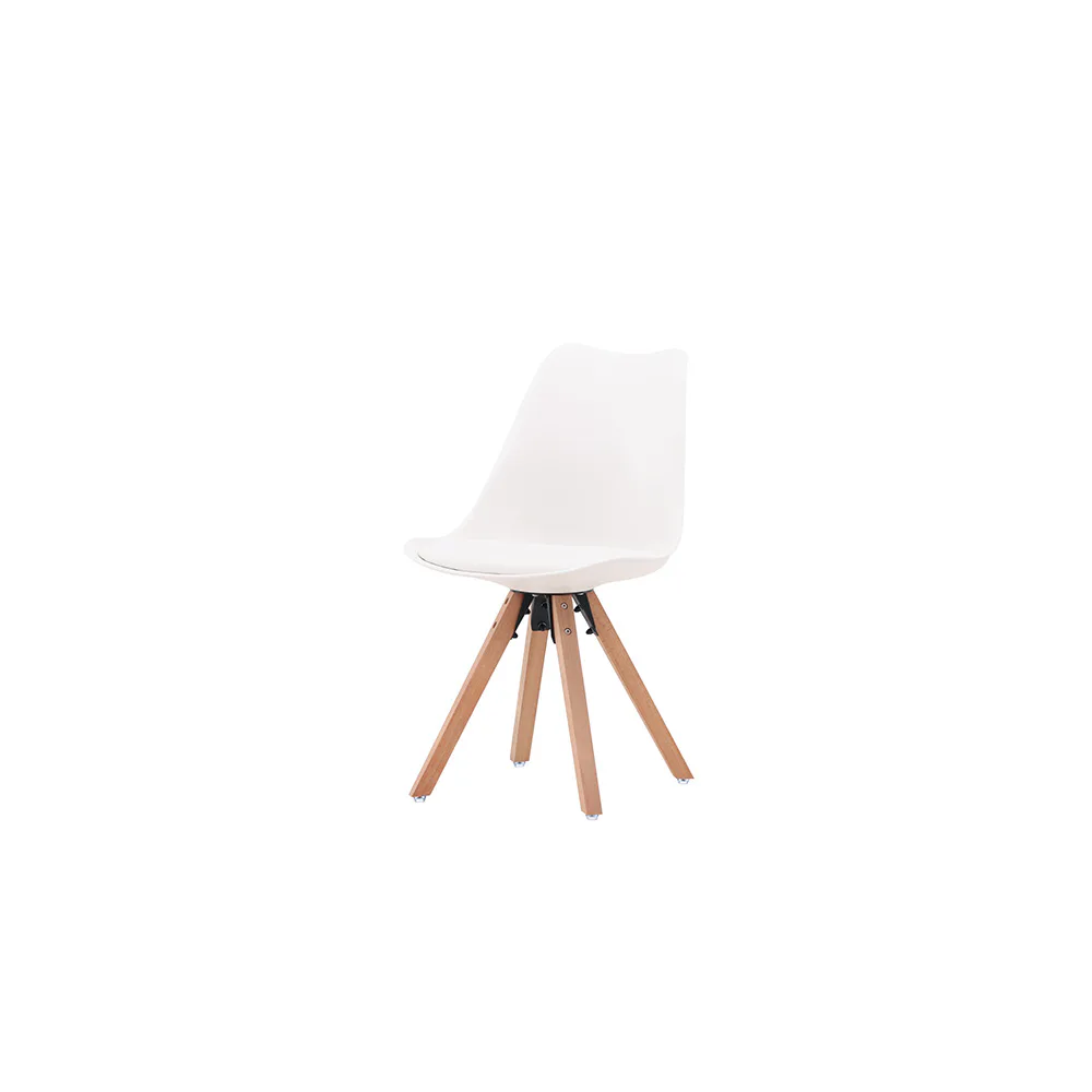 Zeno Dining Chair - Nature woodlook / White PP Vit