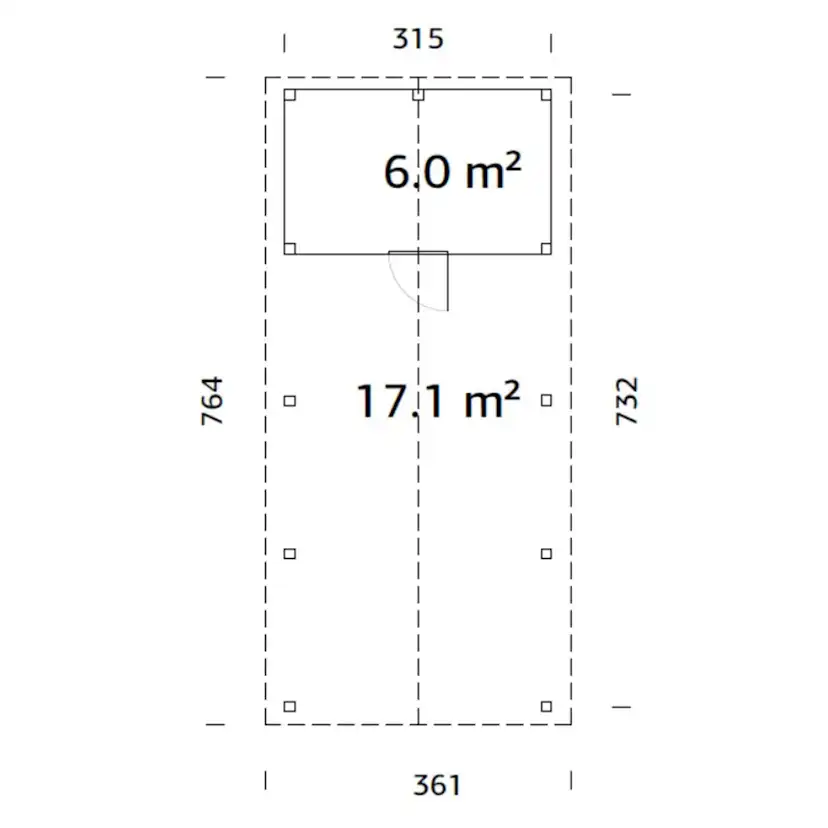 Carport Palmako Robert 23,1 m2 med Förråd