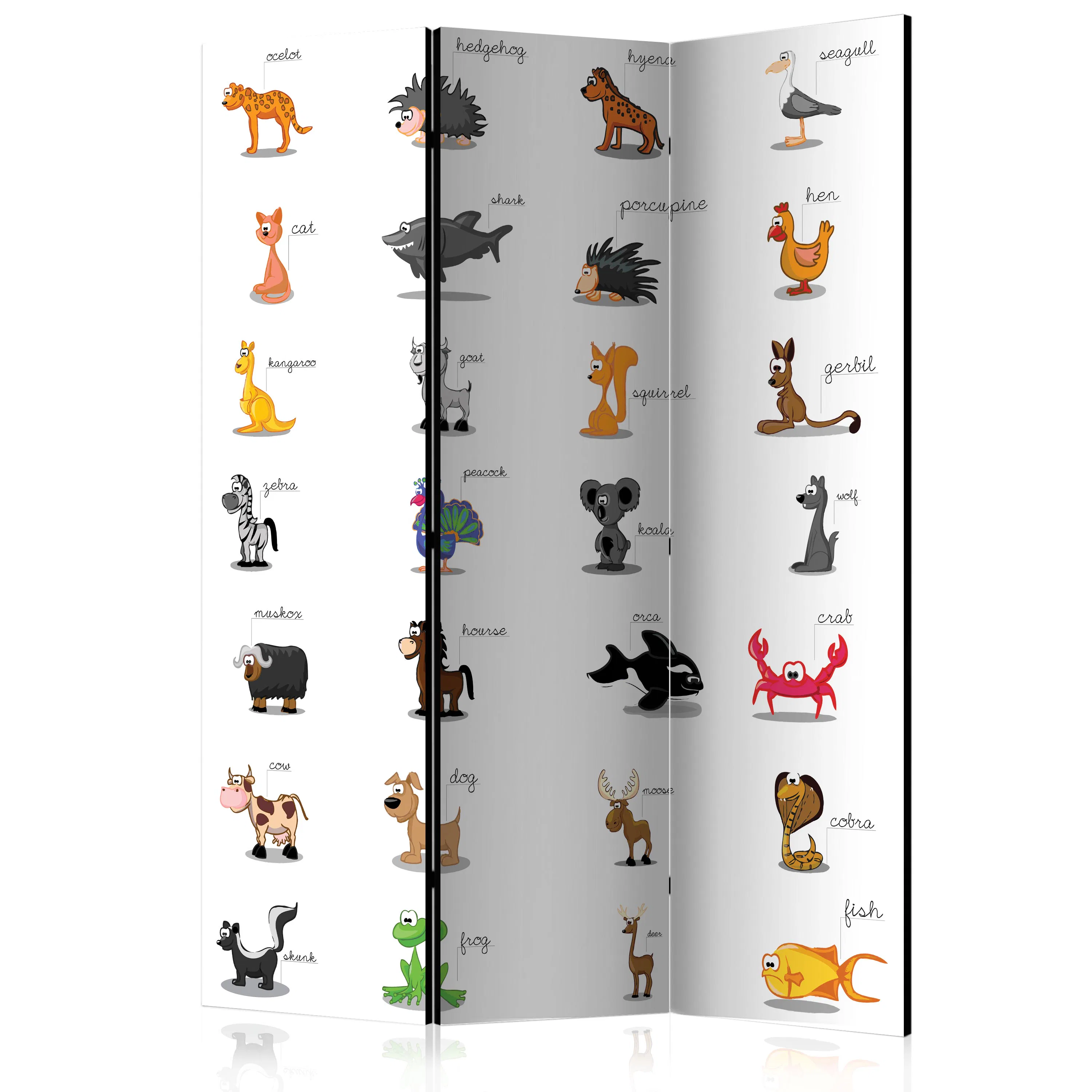 Rumsavdelare Skärmvägg Arkiio Learning By Playing Animals 135x172 cm