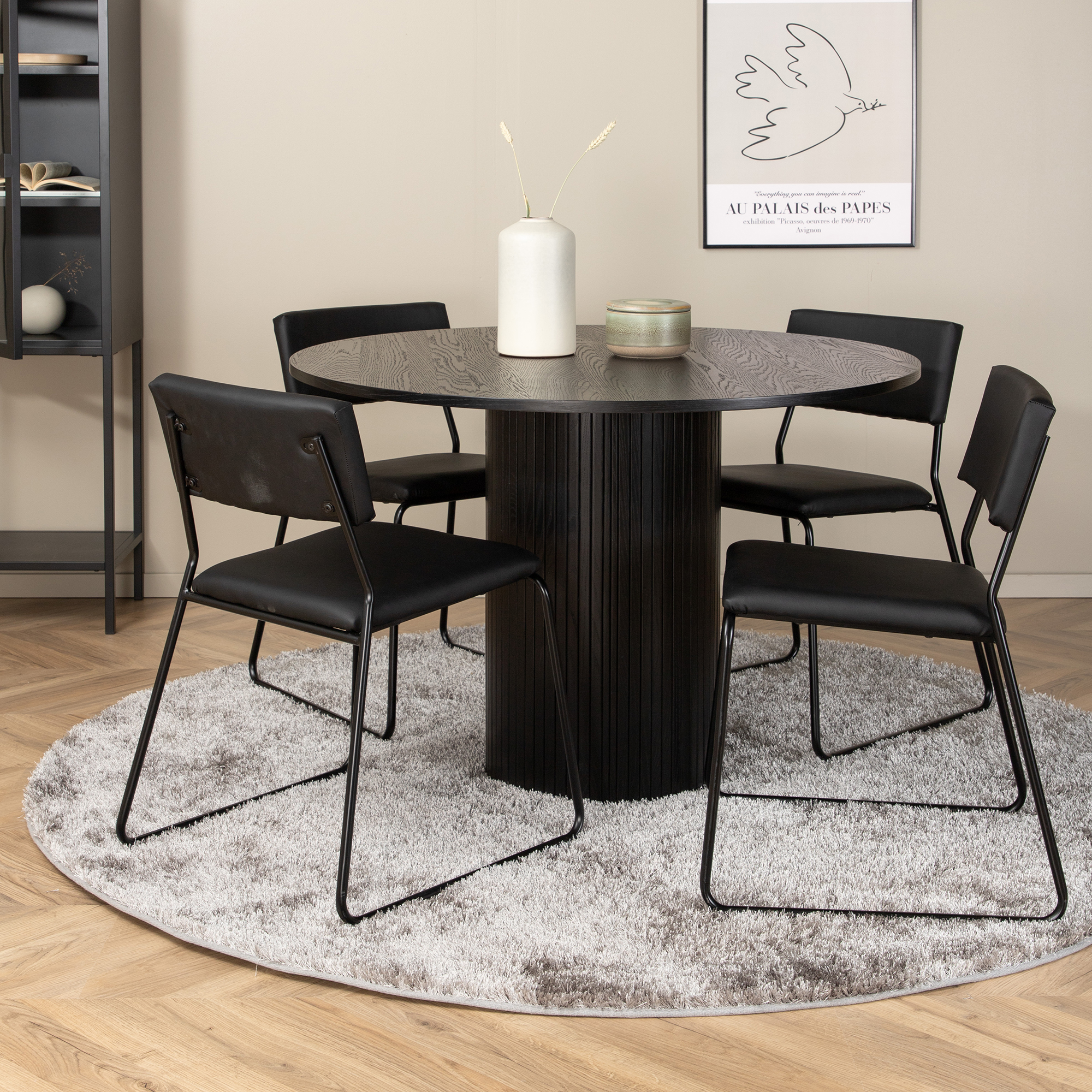 Matgrupp Venture Home Bianca Rund med 4 Kungshamn Stolar