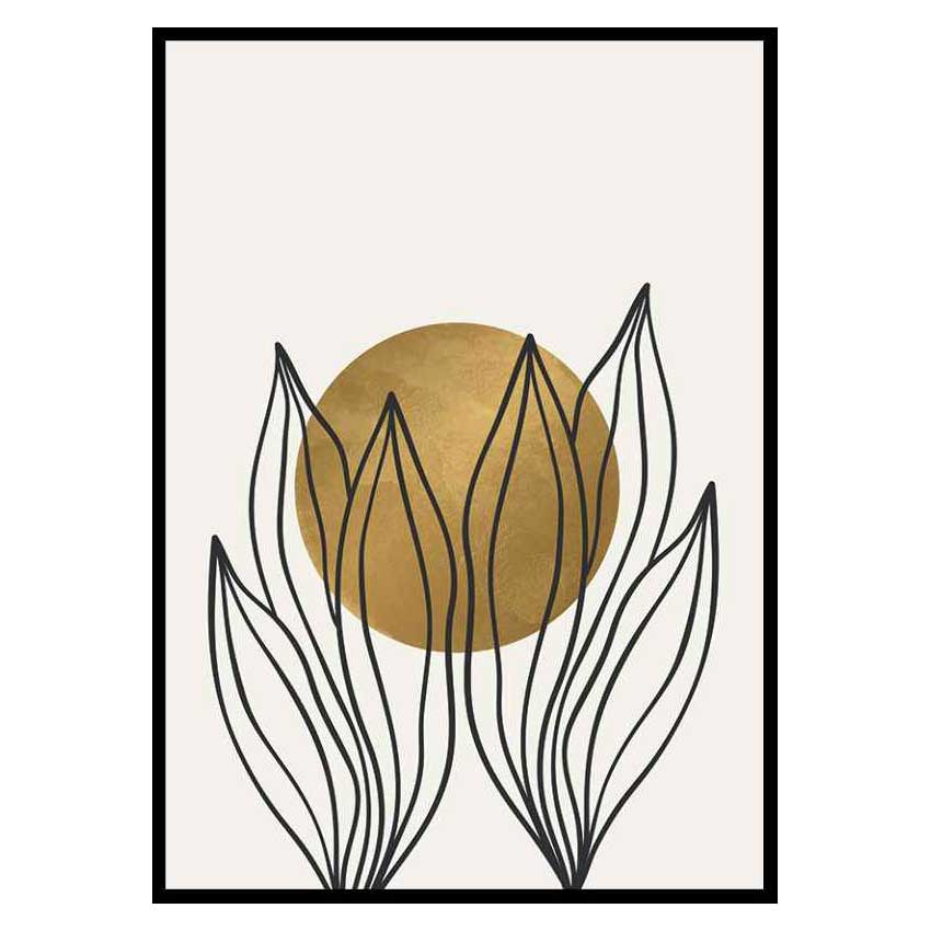 Poster Gallerix Watercolor Gold No1