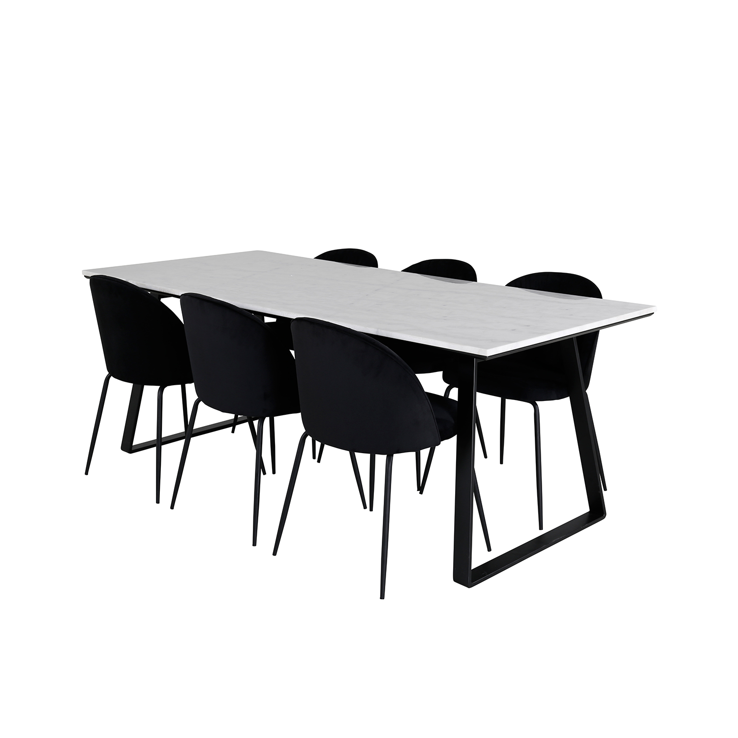 Matgrupp Venture Home Estelle med 6 Wrigley Stolar Sammet