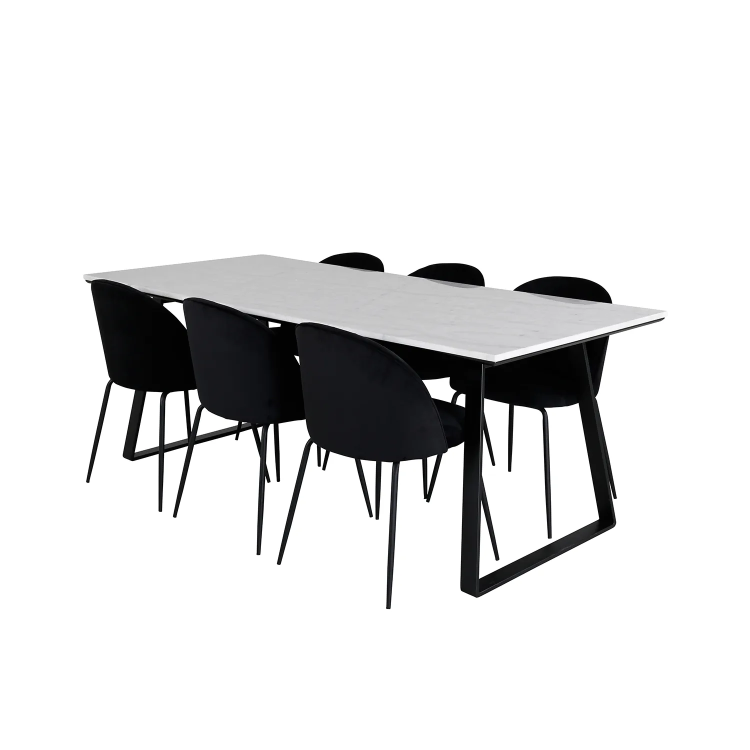 Matgrupp Venture Home Estelle med 6 Wrigley Stolar Sammet