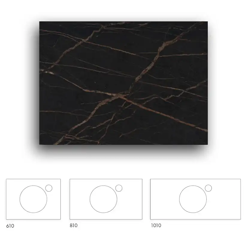 Bänkskiva Macro Design Crown+ Dekton 610 till Tvättställsskåp Crown
