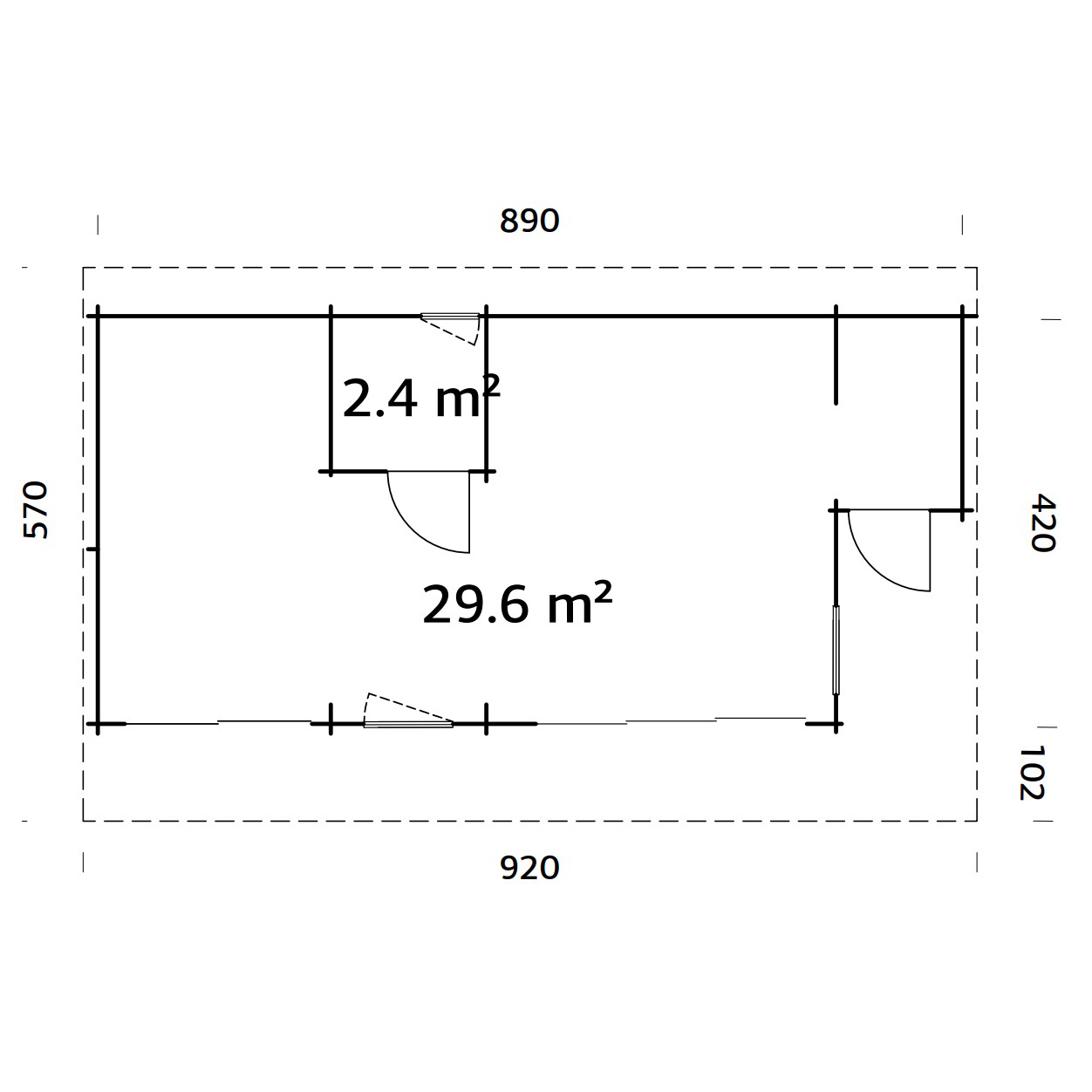 Trädgårdshus Palmako Cecilia 34,6 m2
