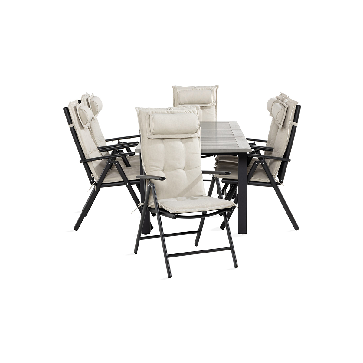 Trädgårdsgrupp Comfort Garden Monaco Matgrupp Utomhus 90x152-210 + 6 Maggie Positionsstol m Dyna