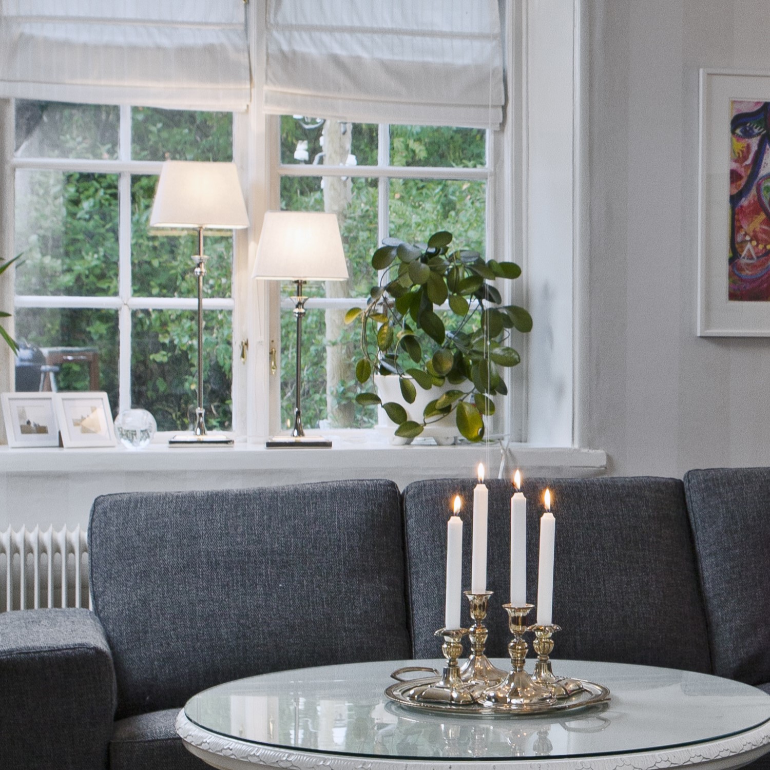 Bordslampa Aneta Anette Silver