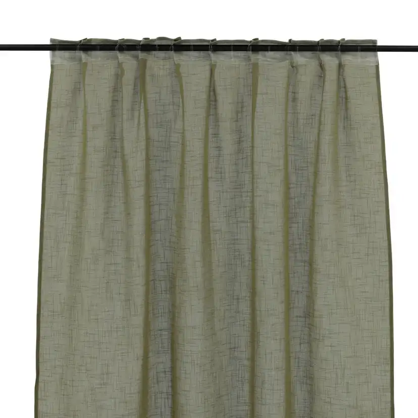 Kaya Curtain Polyester/linenlook - Green - 140*240 - Multi b Grön, Längd: 240 cm