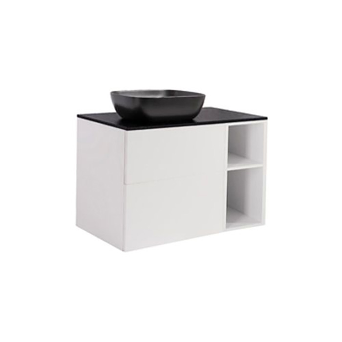 A IS60+30Ö VIT BS SV+TS REKSV Färg: Vit, Färg Tvättställ: Svart, Färg Bänkskiva: Svart, Rektangulär Form, Storlek: 740x908 mm