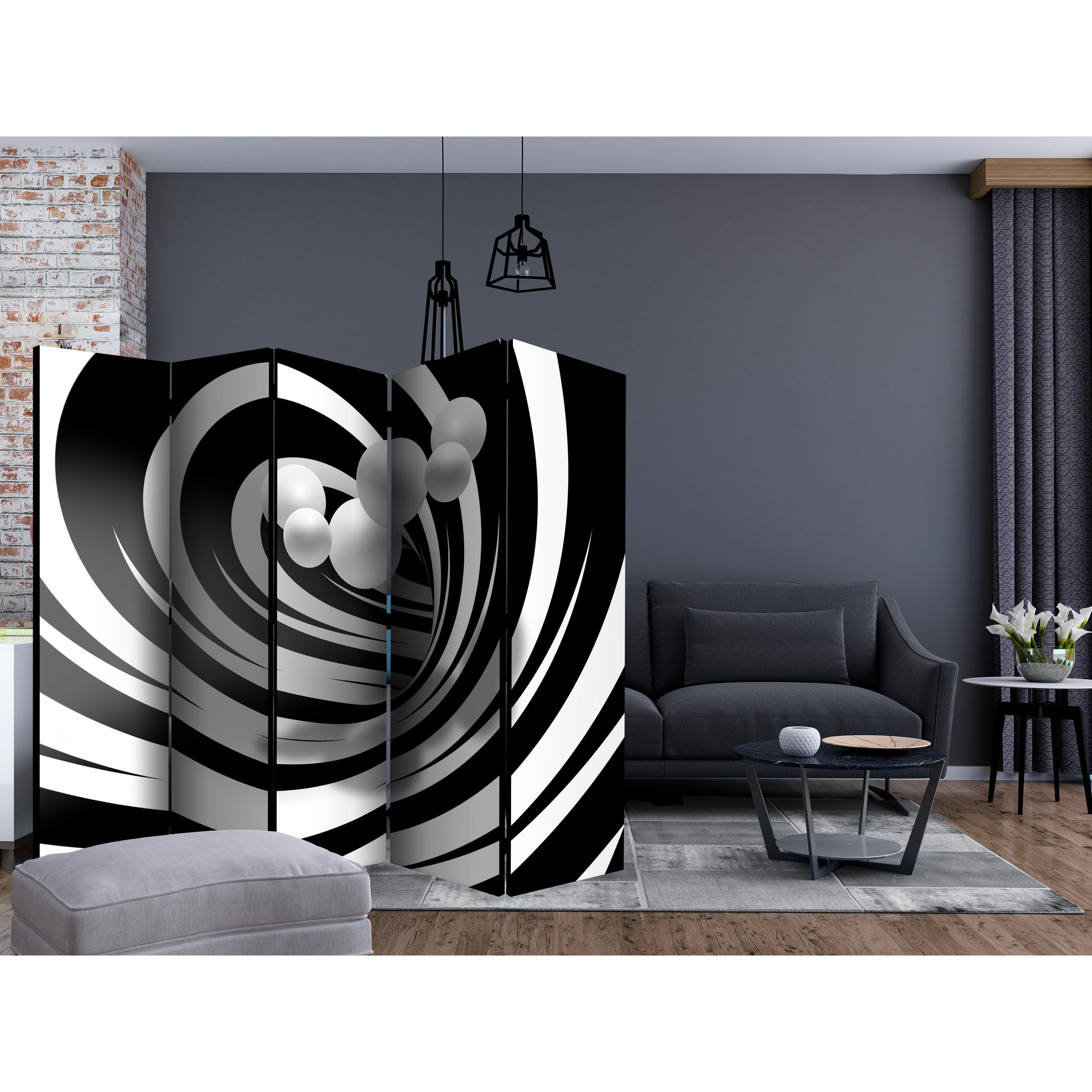 Rumsavdelare Skärmvägg Arkiio Twisted In Black and White II 225x172 cm