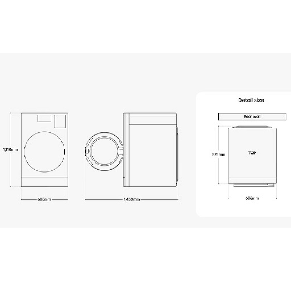 Tvätt/Torkmaskin Samsung WD18DB8995BZT2