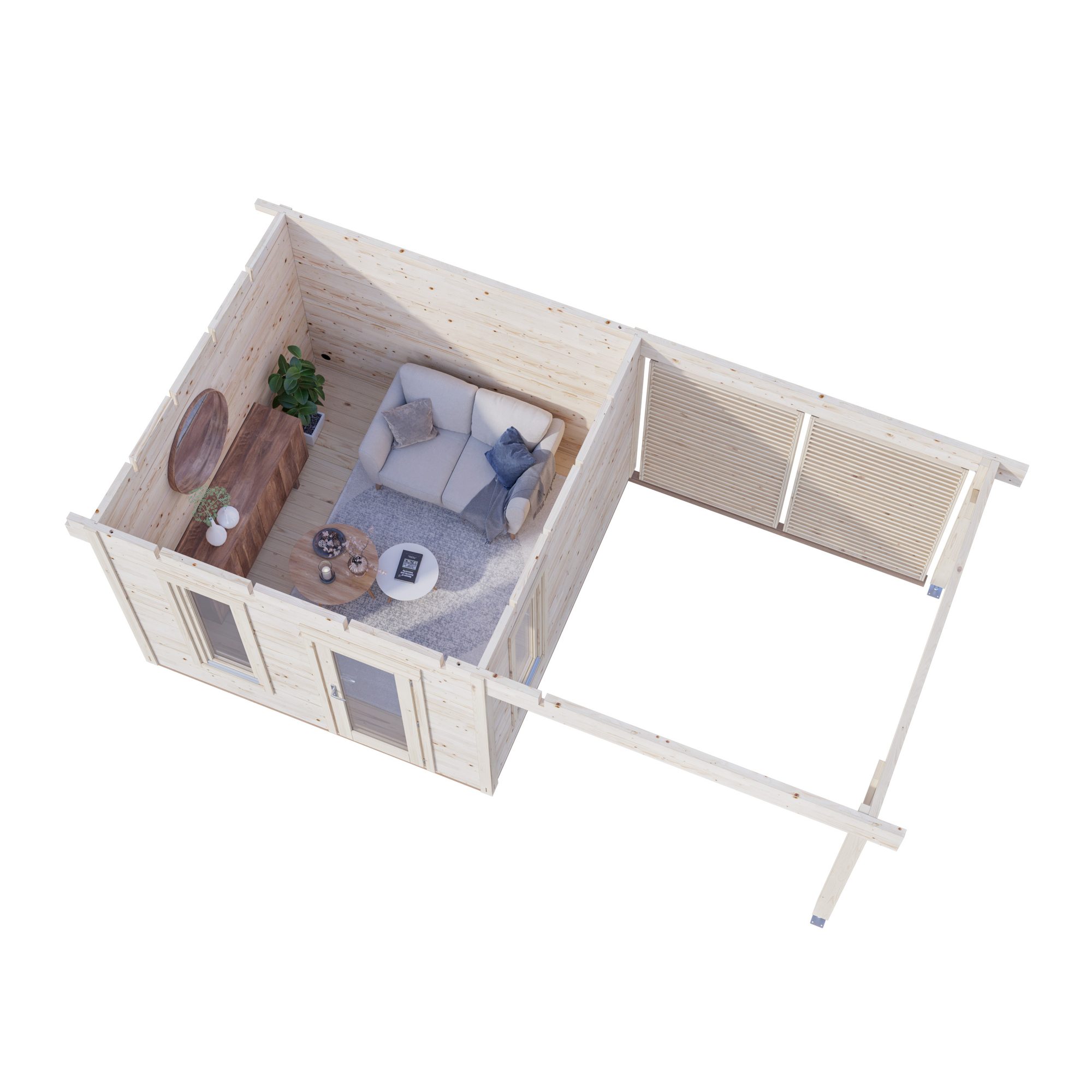 Trädgårdshus Palmako Grace 8,7+8,1 m2