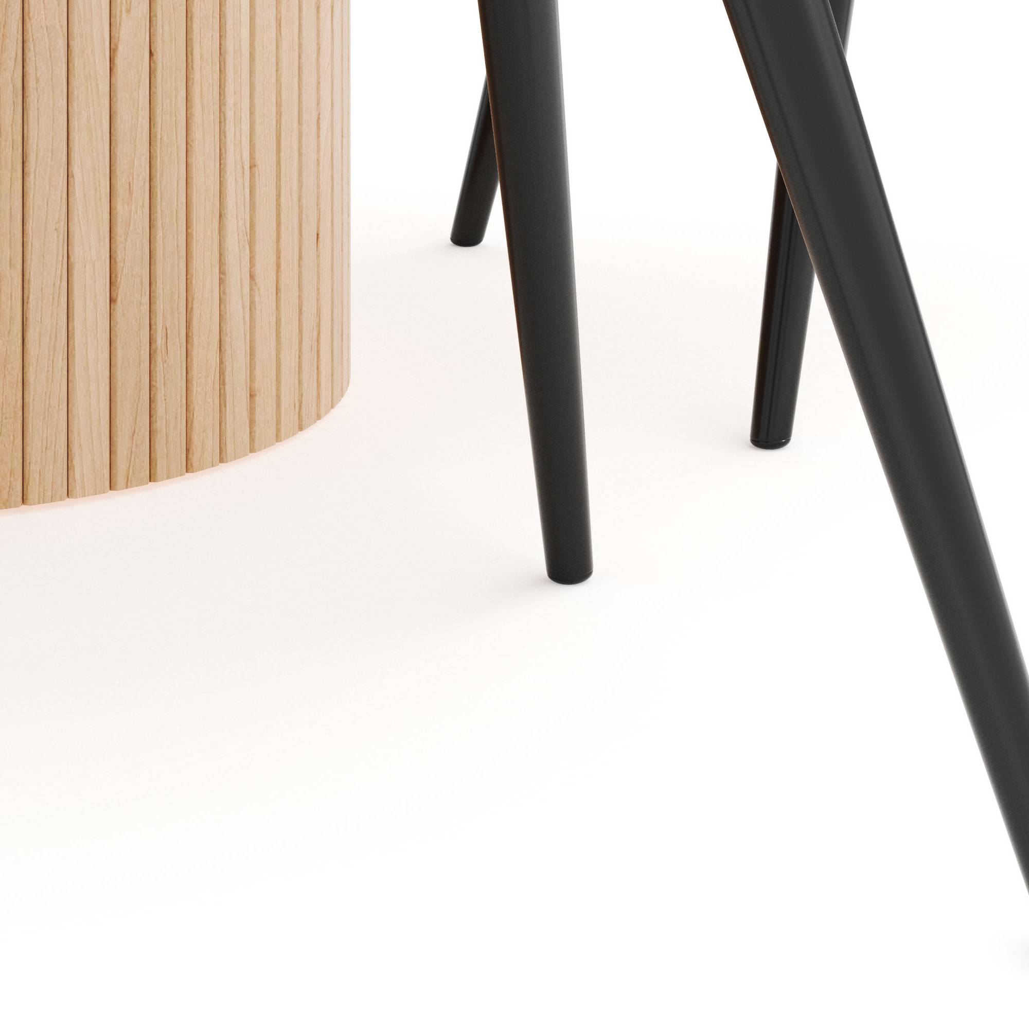 Matgrupp Bark Kopparbo Runt Matbord 106-156 cm Förlängningsbartt med 4 Valeri Matstol