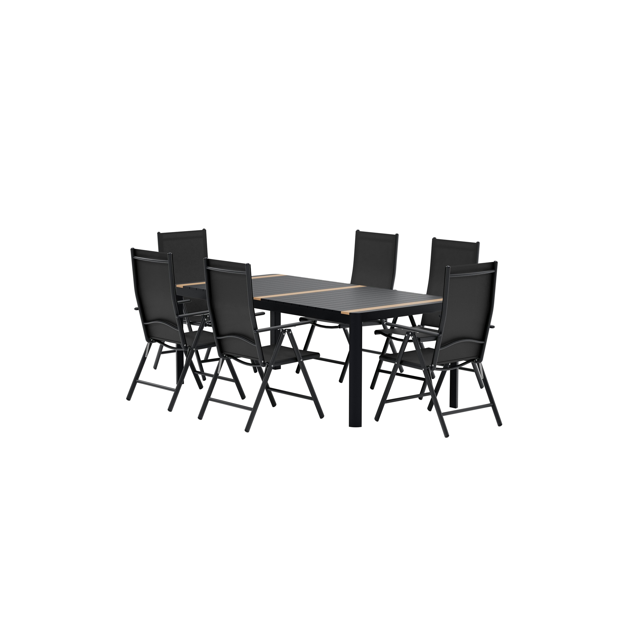 Matgrupp Utomhus Venture Home Togo 100x200 cm med 6 st Break Trädgårdsstolar
