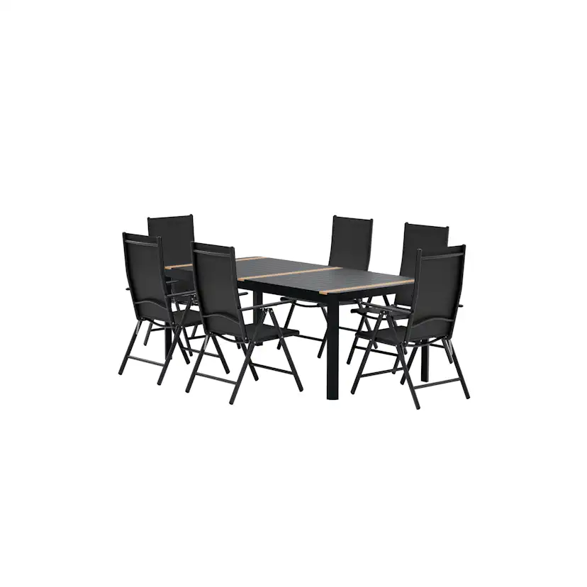 Matgrupp Utomhus Venture Home Togo 100x200 cm med 6 st Break Trädgårdsstolar