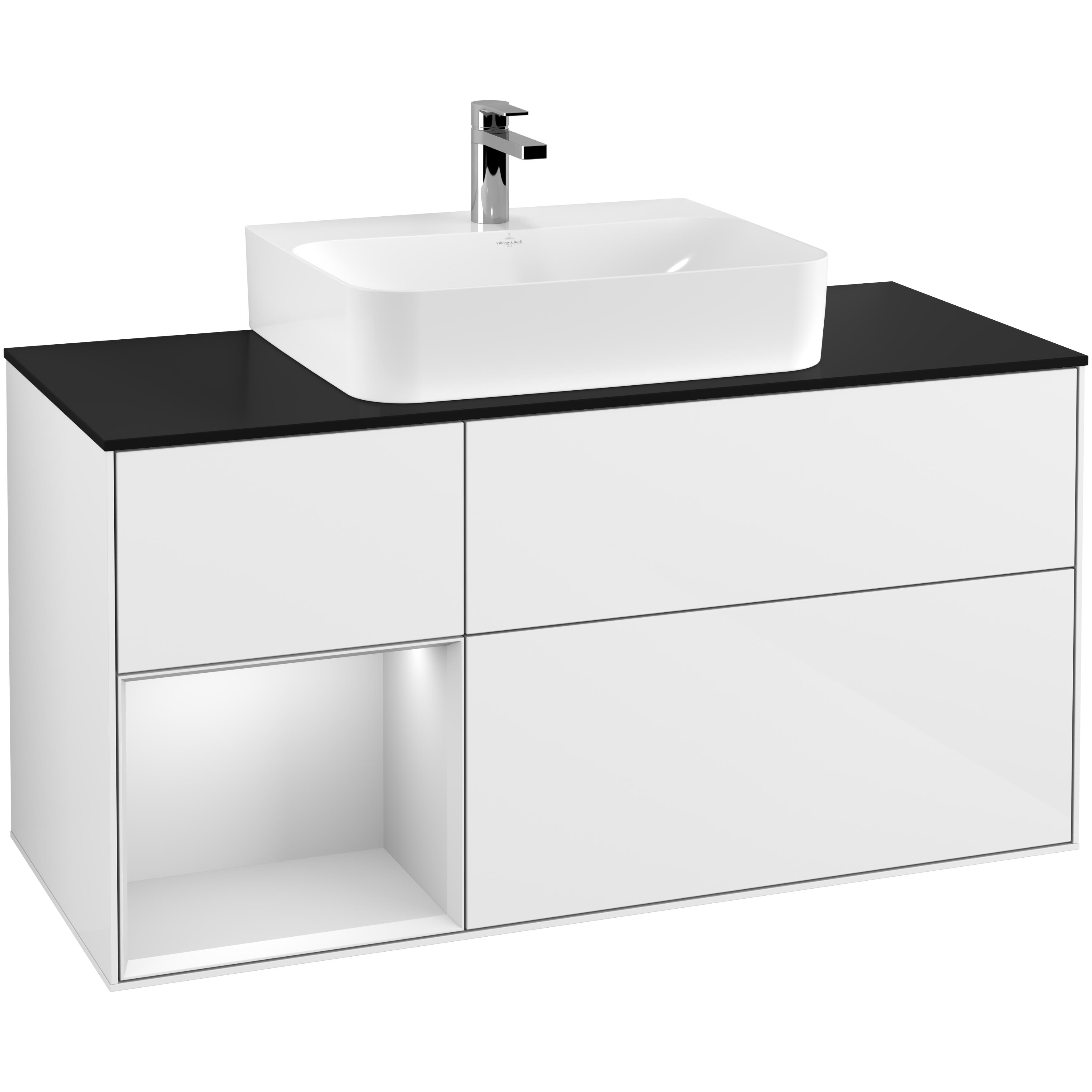 Tvättställsskåp Villeroy & Boch Finion med 3 Lådor Hylla och Bänkskiva för Centrerat Tvättställ