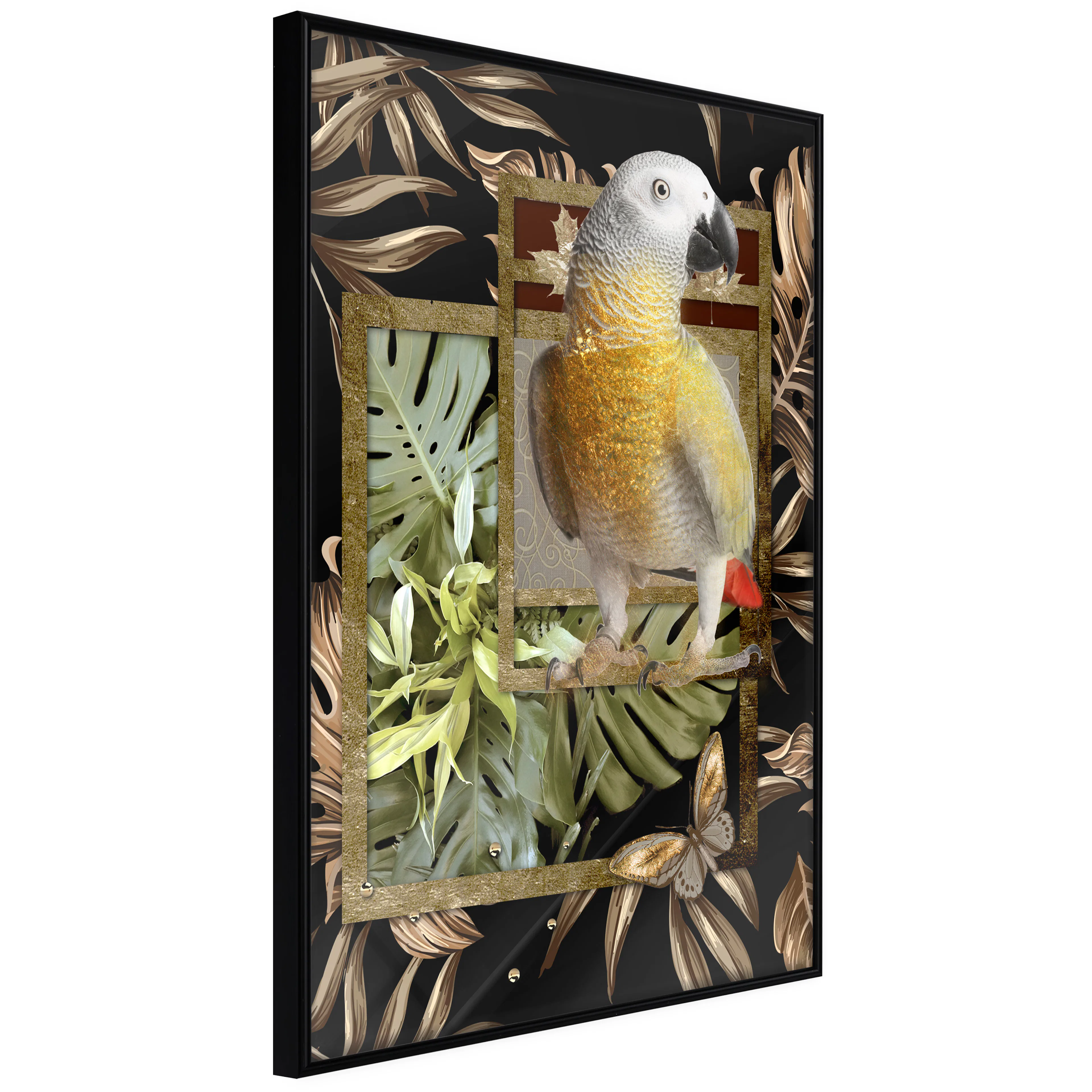 Affisch - Golden Parrot [Poster] 20x30 Svart ram, 20x30 cm