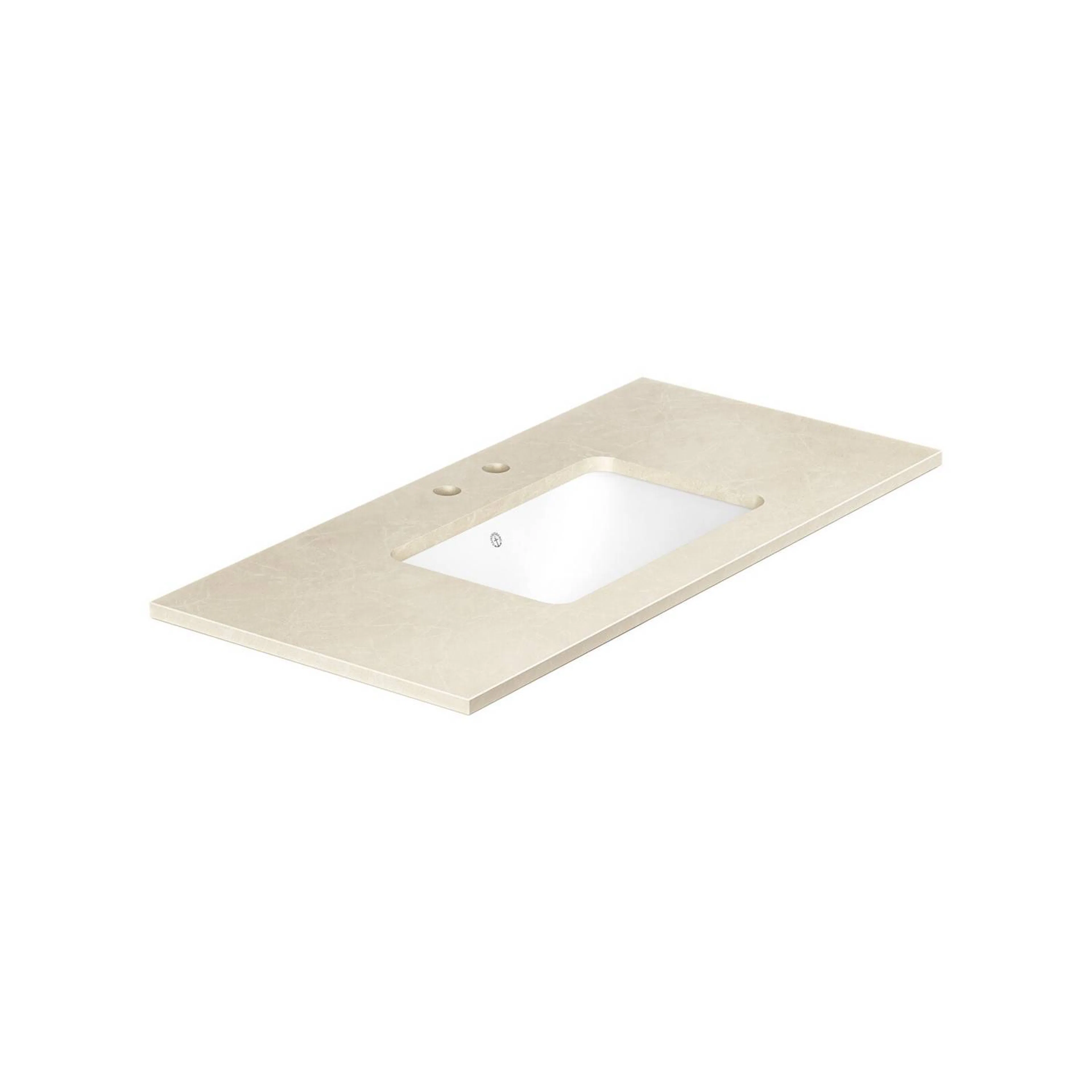 Stenbänkskiva Ducentic - 100 cm. Beige Royal, 1 ho, för 1st Beige, 1 st Dubbelhålsblandare