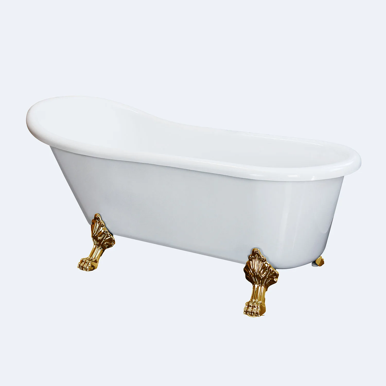 Badkar 170cm Vit Tassar Guld - The Classic Vit, Guld