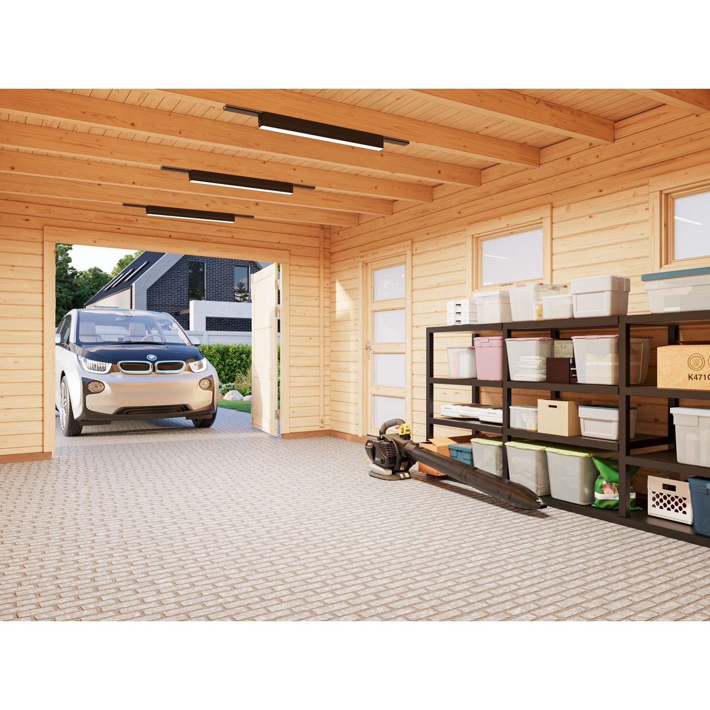 Garage Palmako Rasmus med Garagedörr 19,8 m2