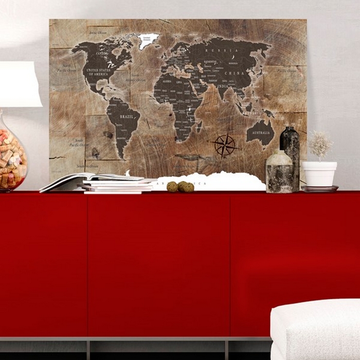 Tavla Arkiio World Map Wooden Mosaic