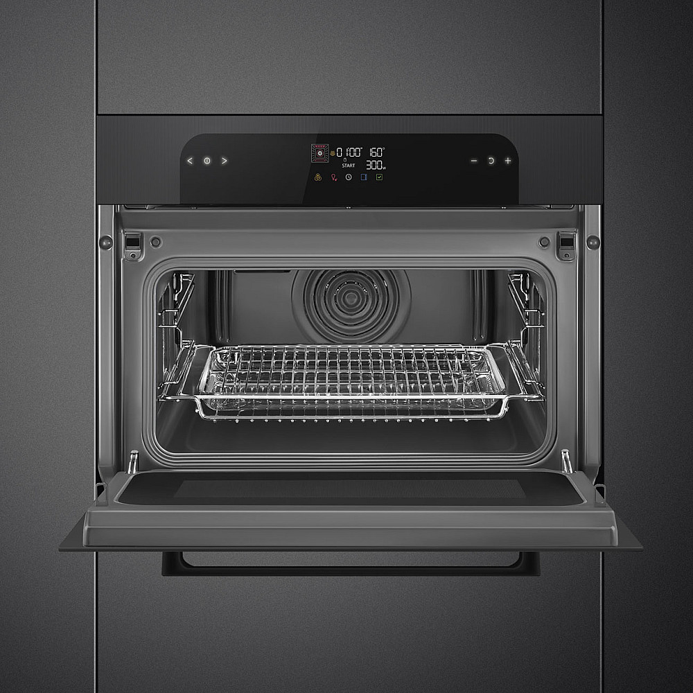 Kombiugn Smeg SO4202M1B med Varmluft och Mikrovågsfunktion Silver 45 cm