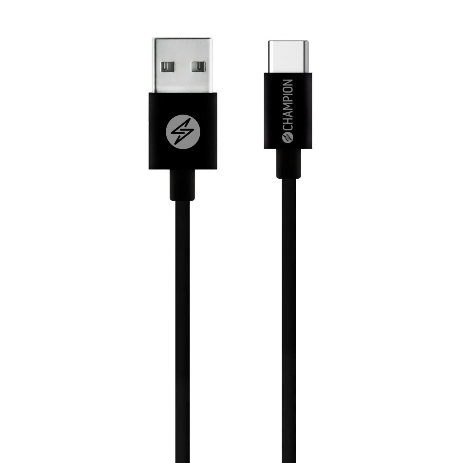 USB-A Champion till USB-C Kabel 2m Svart