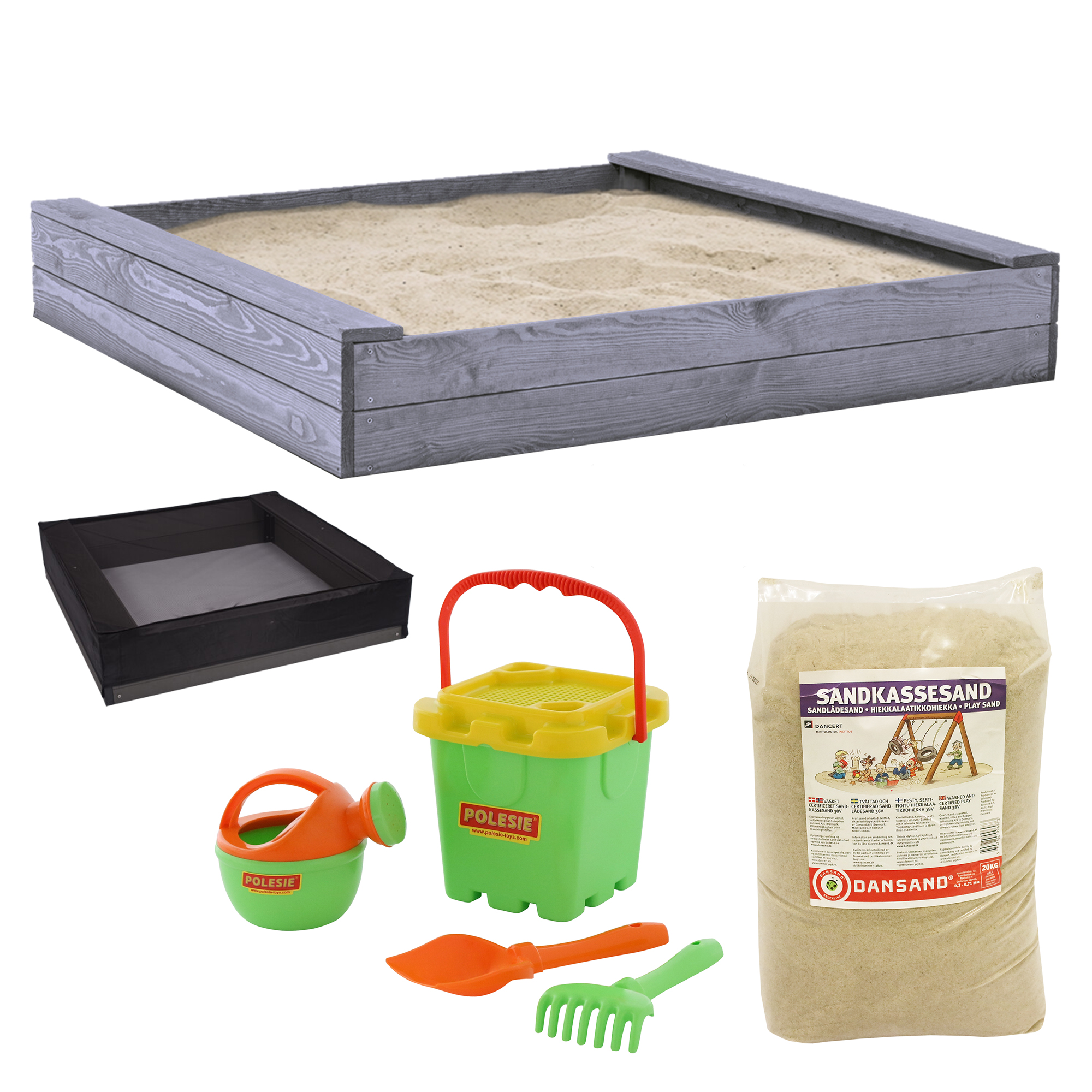 Sandlåda Nordic Play Paket 120 x 120 cm