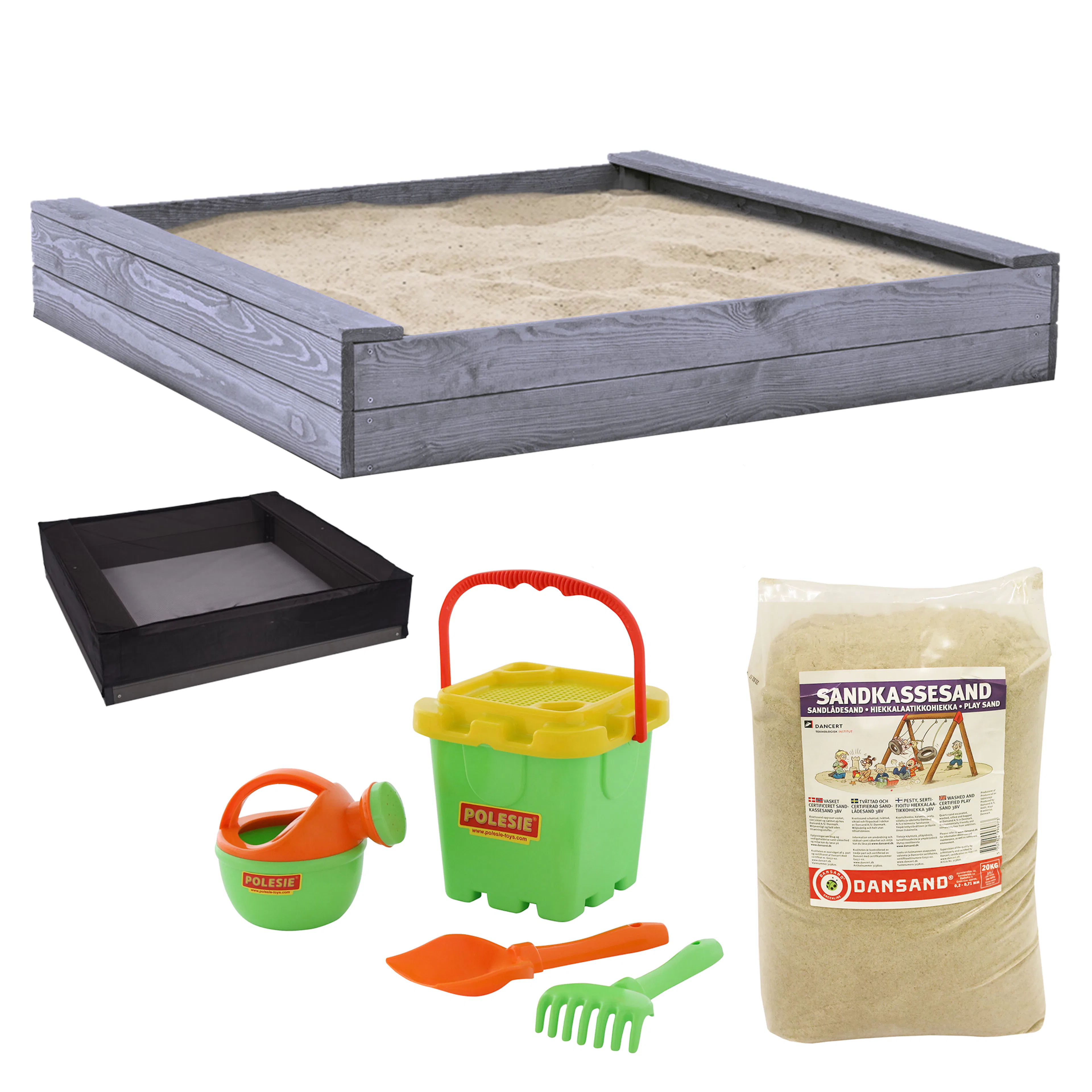 Sandlåda Nordic Play Paket 120 x 120 cm
