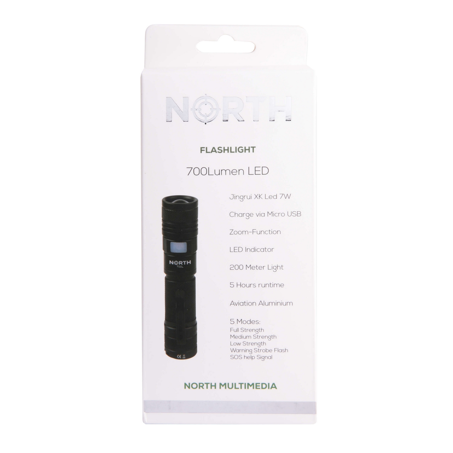 Ficklampa North 700 Lumen Zoom Svart Aviation 7W