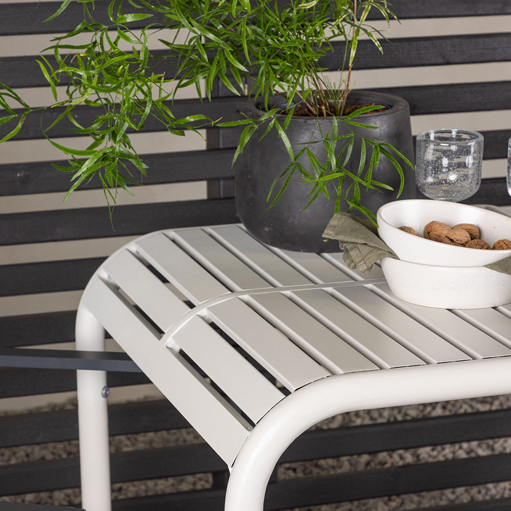 Borneo Cafetable Aluminium - Beige / Kvadrat 70*70* +Copacab Svart/Beige