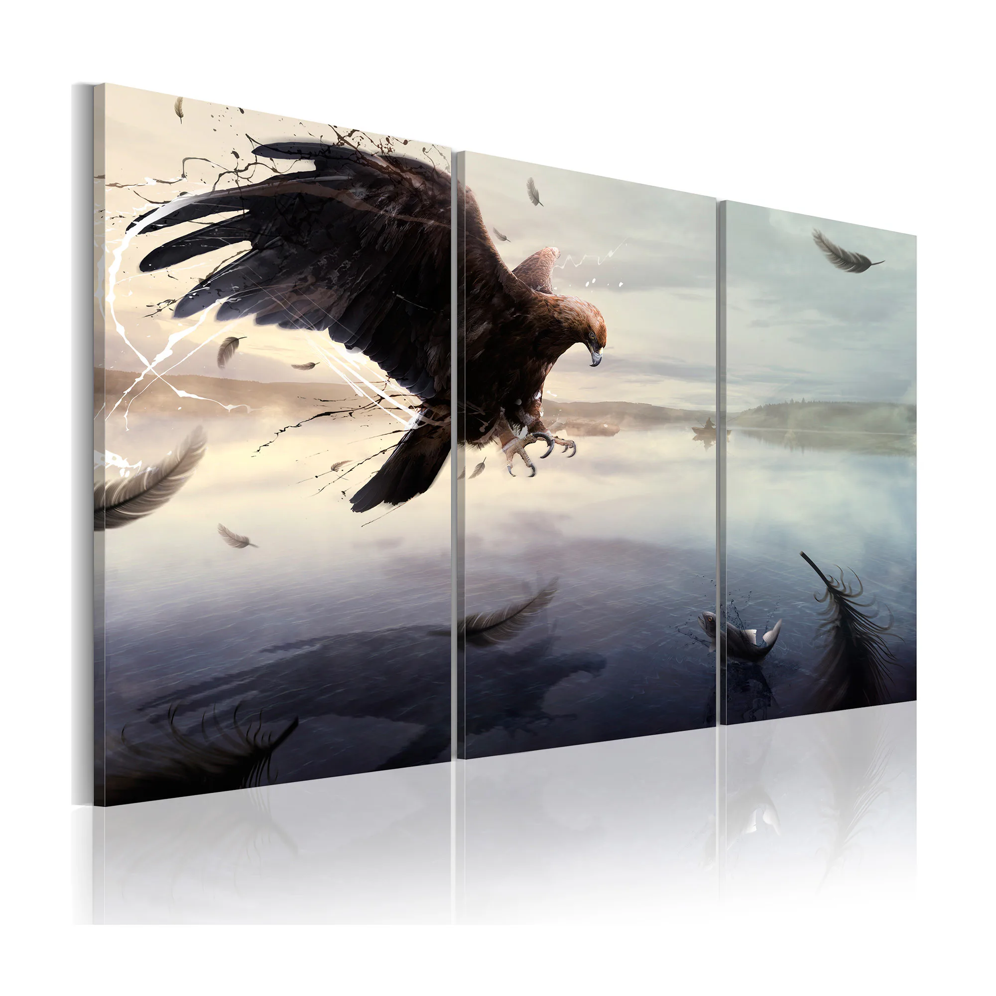 Tavla Arkiio Eagle Above The Surface Of A Lake