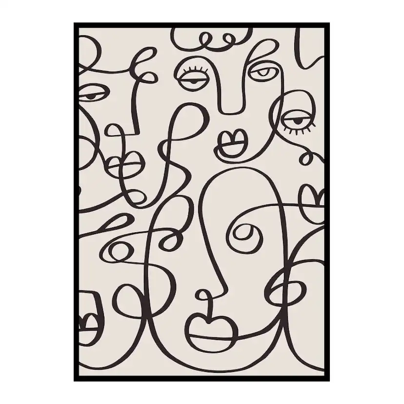 Poster Gallerix Line Art Faces