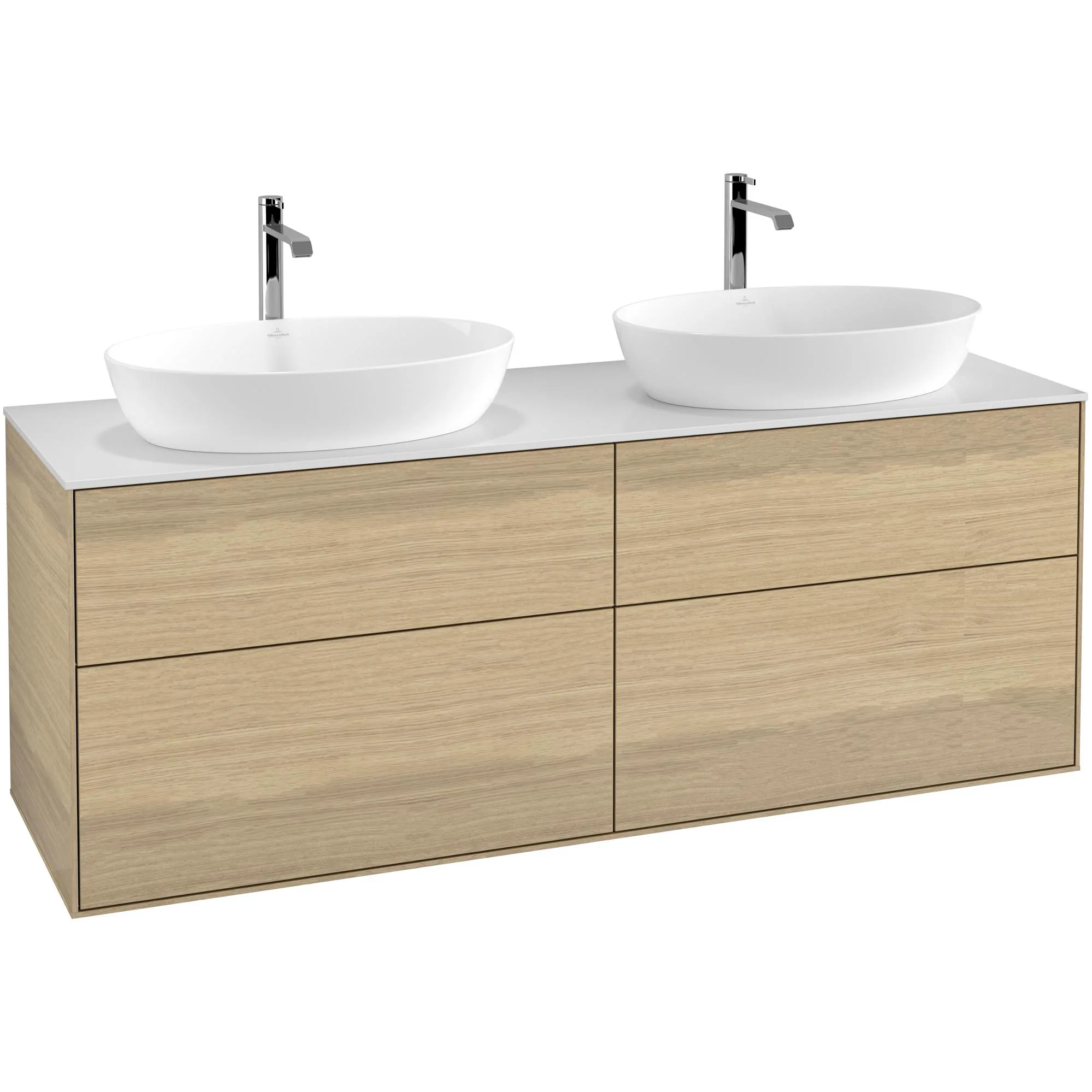 Tvättställsskåp Villeroy & Boch Finion med 4 Lådor och Bänkskiva för Två Fristående Tvättställ från Artis & Collaro