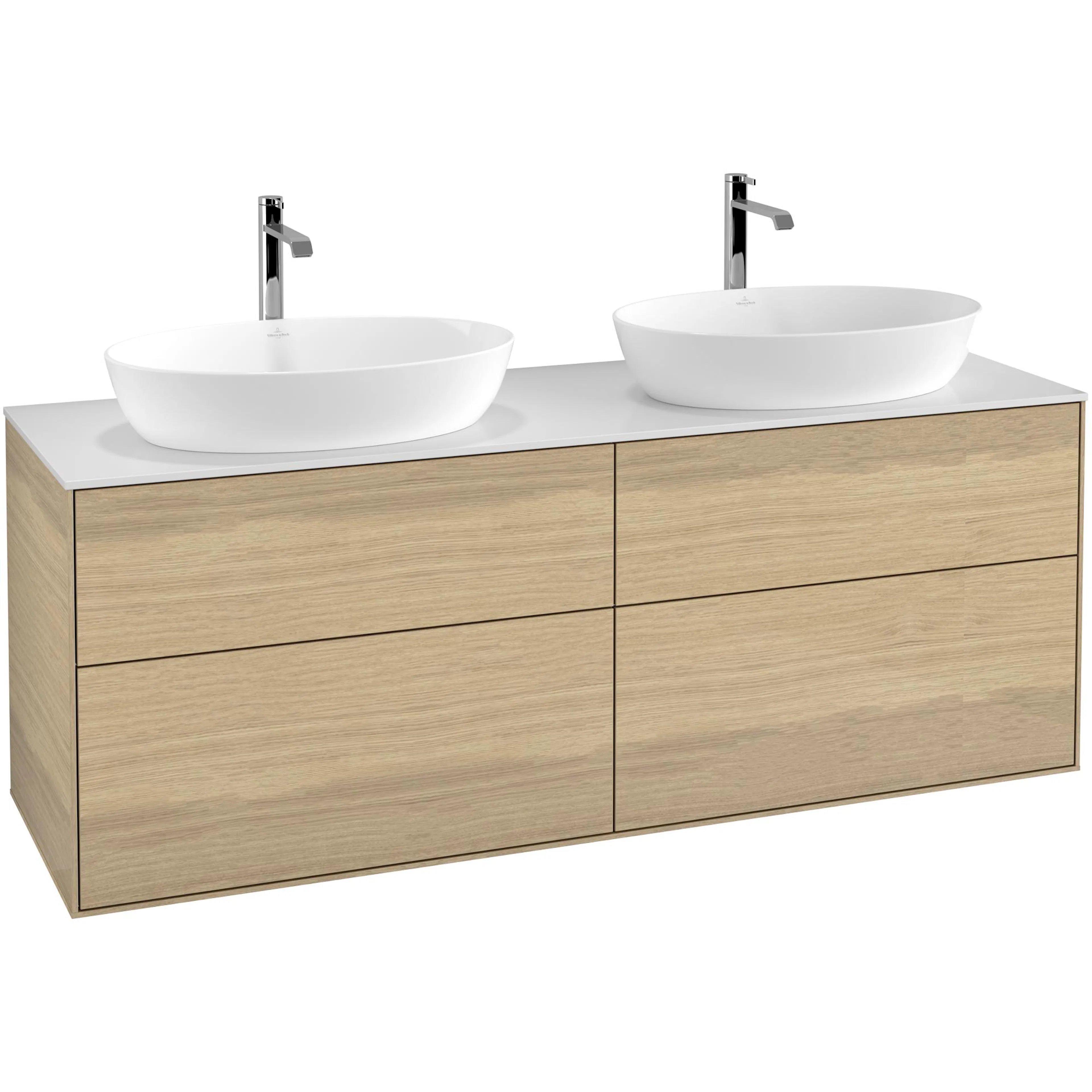 Tvättställsskåp Villeroy & Boch Finion med 4 Lådor och Bänkskiva för Två Fristående Tvättställ från Artis & Collaro