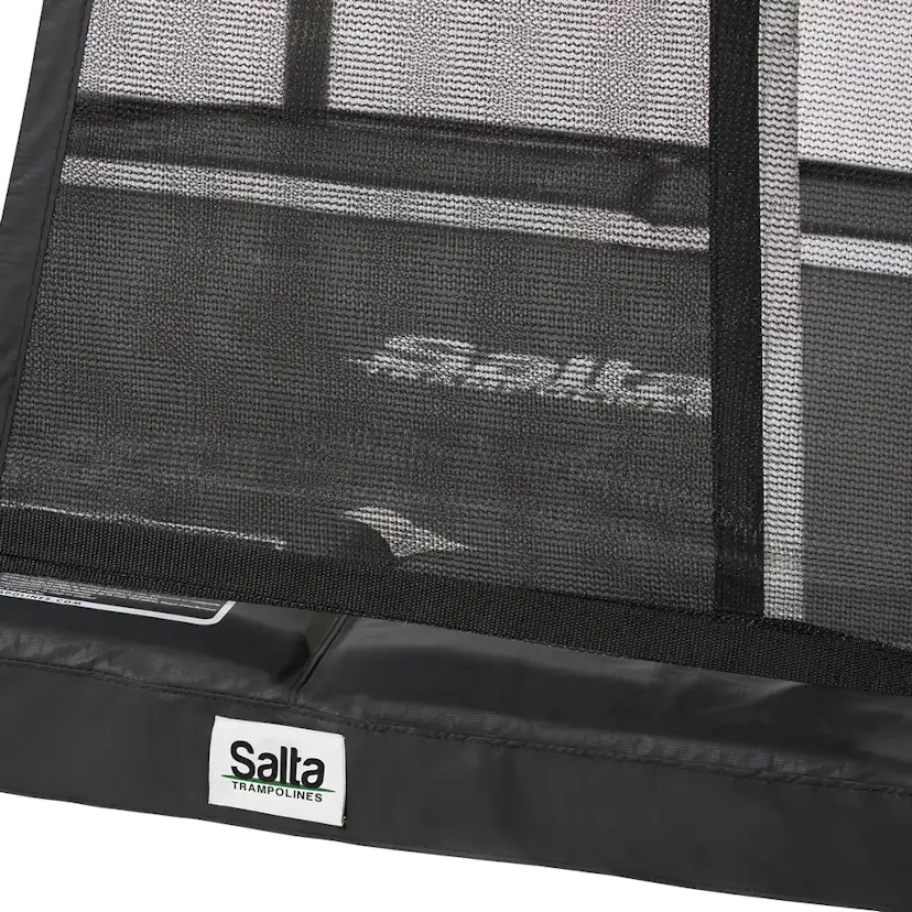 Studsmatta Salta Premium Edition i Svart med Skyddsnät 213x305 cm