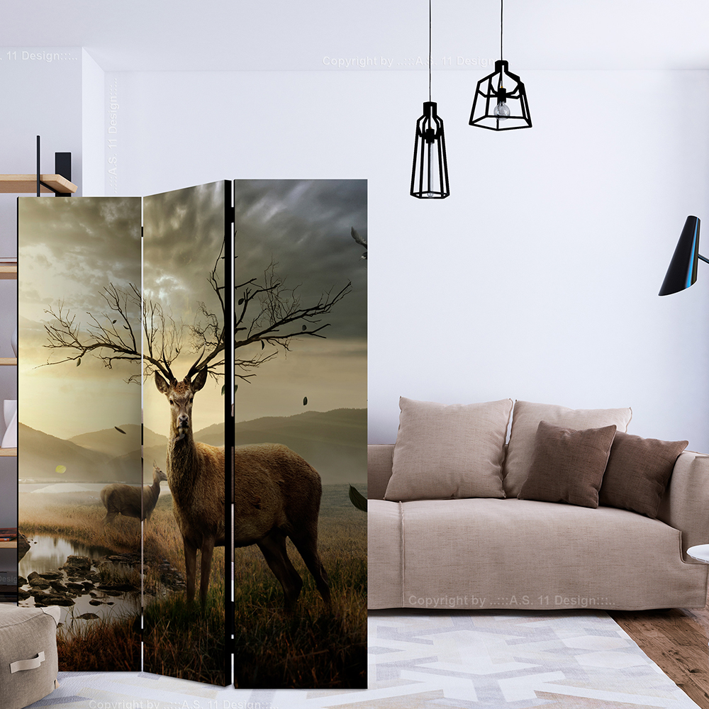 Rumsavdelare Skärmvägg Arkiio Deers By Mountain Stream 135x172 cm