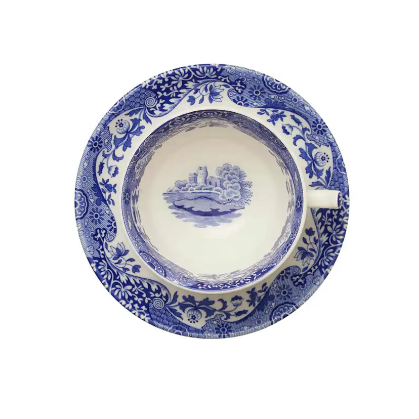 Frukostkopp Spode Blue Italian med Fat